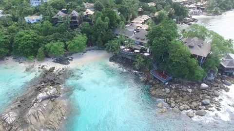 Seyshelles beach nad rocks Video stock 85597925