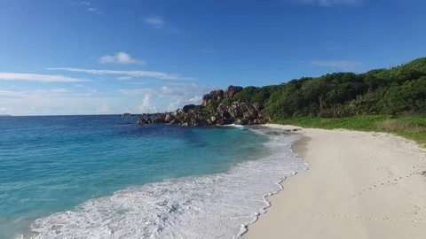 Seyshelles beach panorame 1 Video stock 85596866