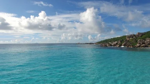 Seyshelles beach panorame 2 Video stock 85597190