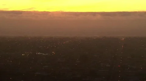 SF beachfog sunset Stock Footage 557384