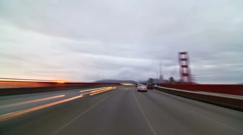 SF City Driving Time Lapse Golden Gate Bridge Stock Footage 32114844