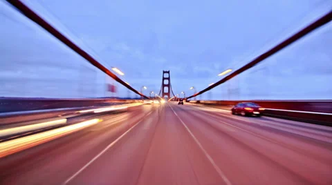 SF City Driving Time Lapse Golden Gate Bridge Stock Footage 32115061