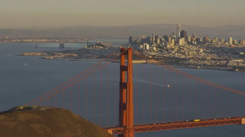 SF City View With Bridge Stock Footage 208753778