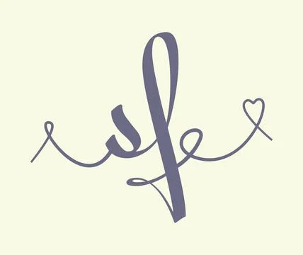 SF initial wedding monogram calligraphy vector illustration. Hand drawn let.. Stock Illustration