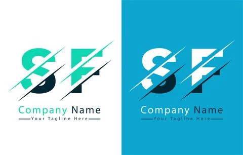 SF Letter Logo Vector Design Concept Elements Illustrazione stock