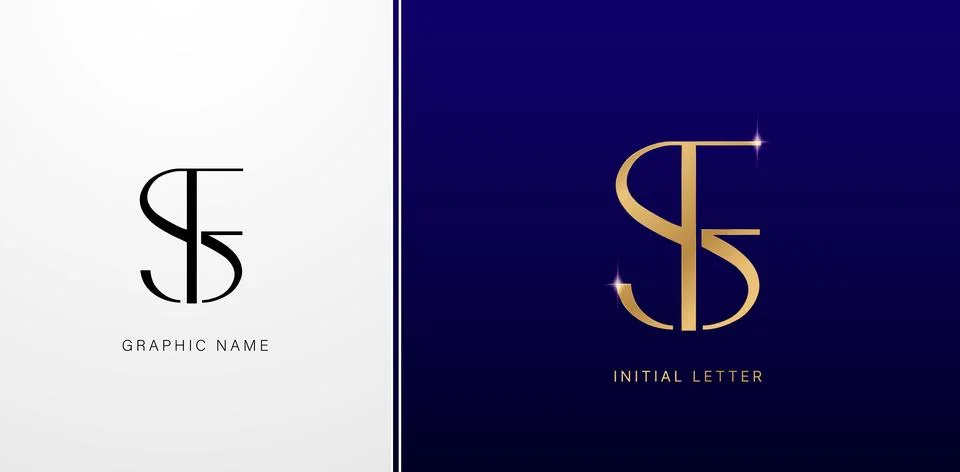 SF Monogram Logo Stock Illustration