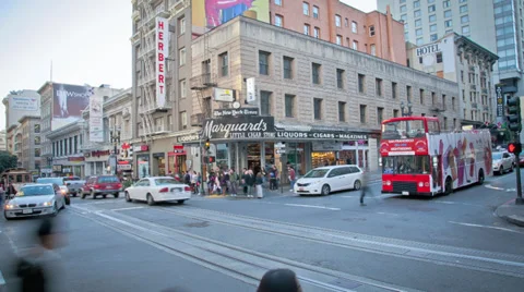 SF Newstand intersection Timelapse Stock Footage 37063115