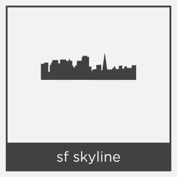 Sf skyline icon isolated on white background Free Stock Illustration