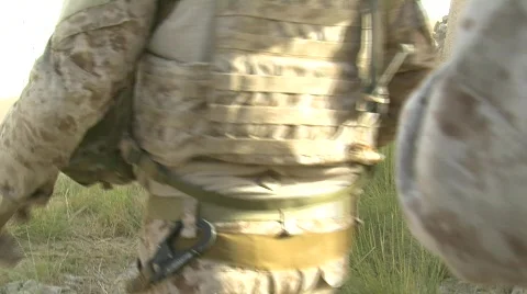 SF Soldiers on Patrol (HD) c Stock Footage