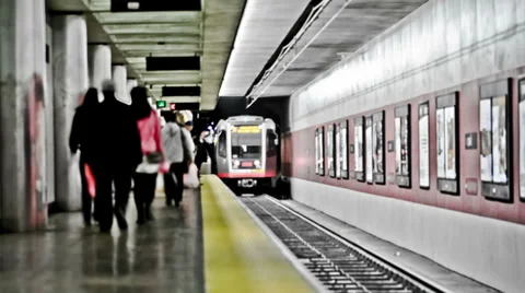 SF Subway Time Lapse Stock Footage 32115726