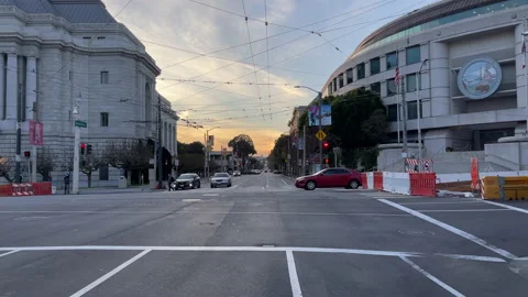 SF Waiting for the Stoplight to turn green Stock Footage 144409677