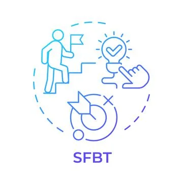SFBT blue gradient concept icon Stock Illustration