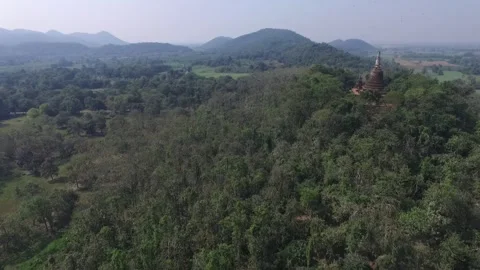 SFF Drone Wat Khao Suwan Khiri Sukhothai Historical Park Sukhothai 12112017 Vídeos de archivo 331590826