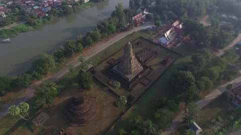 SFF Drone Wat Phra Si Rattana Mahathat Sukhothai 12112017 010 DJI 0051 2 Stock Footage 331129432