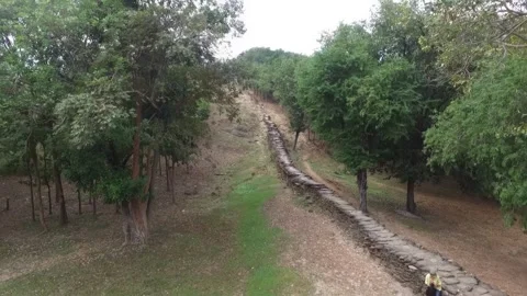SFF Drone Wat Saphan Hin Sukhothai Historical Park Sukhothai 12112017 010 DJ Stock Footage 331136381