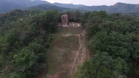 SFF Drone Wat Saphan Hin Sukhothai Historical Park Sukhothai 12112017 010 DJ Video stock 331136419