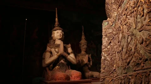 SFF sculptures of Deva Wat Phaichayon Samut Prakan 11132017 010 MVI 1144 Stock Footage 328808896