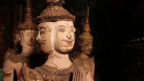 SFF sculptures of Deva Wat Phaichayon Samut Prakan 11132017 010 MVI 1145 Video stock 328808914