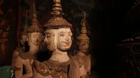SFF sculptures of Deva Wat Phaichayon Samut Prakan 11132017 010 MVI 1146 Stock Footage 328808927