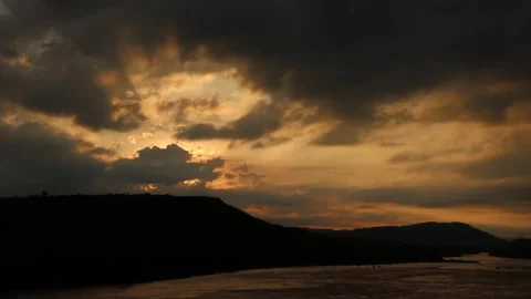 SFF Sunset at Khong Chiam Ubon Ratchathani 07102017 008 MVI 4484 Stock Footage 343884068