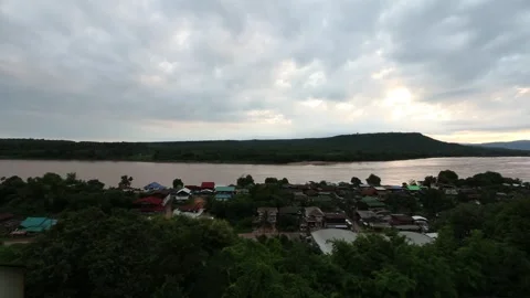 SFF Sunset at Khong Chiam Ubon Ratchathani 07102017 008 MVI 4478 Stock Footage 343884084