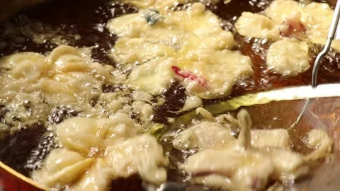 SFF Thai deep fried flowers Bangkok 11242562 020 MVI 6865 Stock Footage 340418098