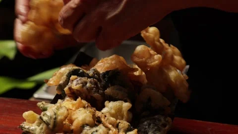 SFF Thai deep fried flowers Bangkok 11242562 020 MVI 6887 Stock Footage 340418113