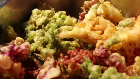 SFF Thai deep fried flowers Bangkok 11242562 020 MVI 6870 Stock Footage 340418124