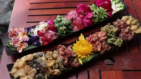 SFF Thai deep fried flowers Bangkok 11242562 020 MVI 6894 Stock Footage 340418159