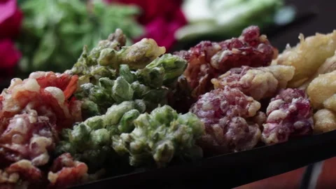SFF Thai deep fried flowers Bangkok 11242562 020 MVI 6898 Stock Footage 340418165