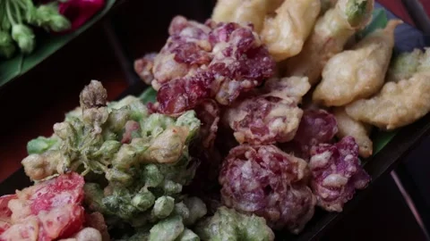 SFF Thai deep fried flowers Bangkok 11242562 020 MVI 6895 Stock Footage 340418167