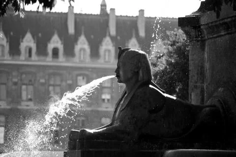 Sfinx spouting water Stock Photos