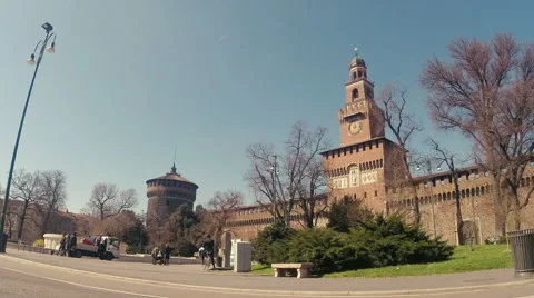 Sforza Castle in Milan Stock Footage 68951758