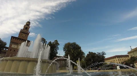 Sforza Castle in Milan Stock Footage 68952807