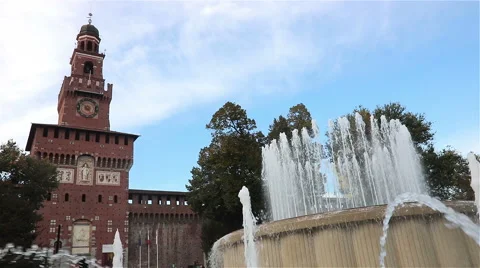 Sforza Castle in Milan Video stock 68952855