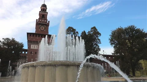 Sforza Castle in Milan Stock Footage 69030170