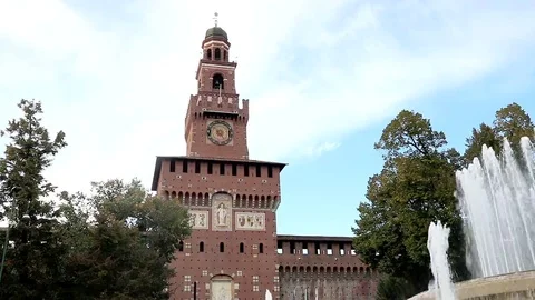 Sforza Castle in Milan Stock Footage 69245981