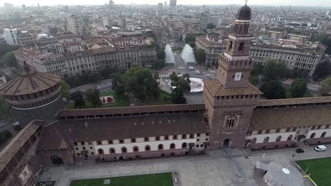 Sforza Castle in Milan Stock Footage 81666426