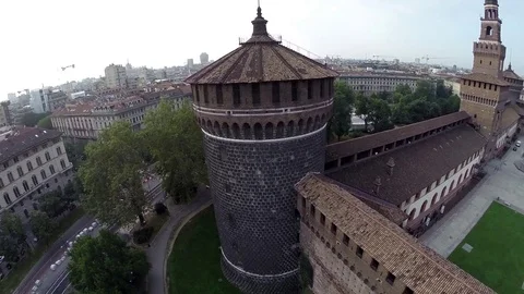 Sforza Castle in Milan Video stock 81666428