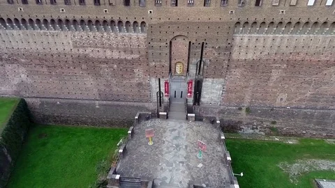 Sforza Castle in Milan Video stock 81666484