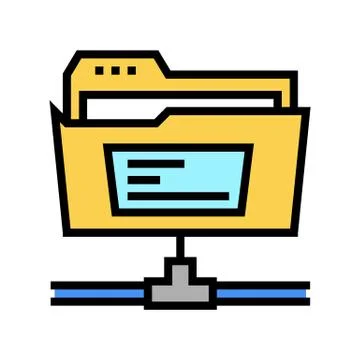 Sftp folder color icon vector illustration sign Stock Illustration