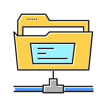 Sftp folder color icon vector illustration sign Stock Illustration