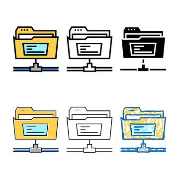 Sftp folder color icon vector minimal sign Stock Illustration