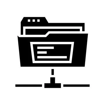 Sftp folder glyph icon vector illustration sign Stock Illustration