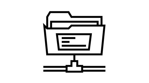 Sftp folder line icon animation Stock Footage 157278725