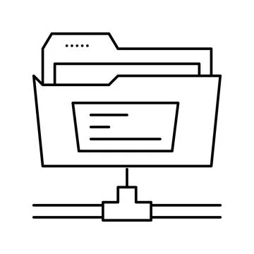 Sftp folder line icon vector illustration sign Stock Illustration