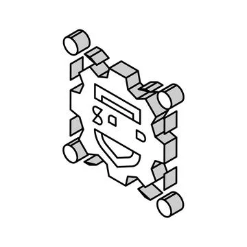 Sftp label isometric icon vector illustration sign Stock Illustration