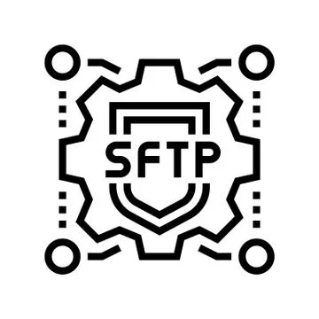Sftp label line icon vector illustration sign 스톡 일러스트