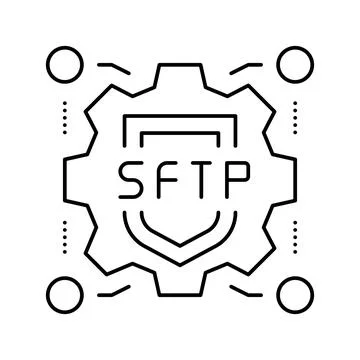 Sftp label line icon vector illustration sign 스톡 일러스트