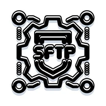 Sftp secure file transfer protocol network icon 스톡 일러스트